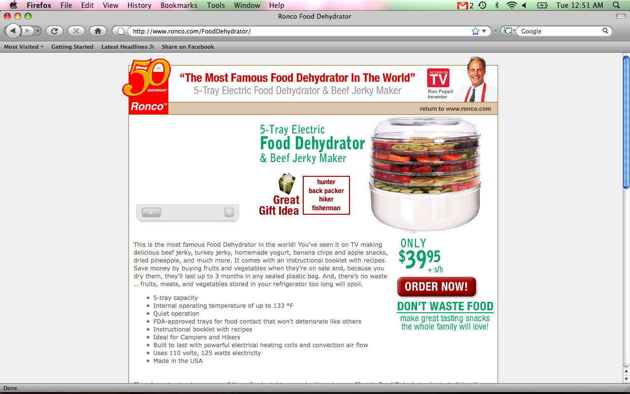 Ron Popeil's Food Dehydrator