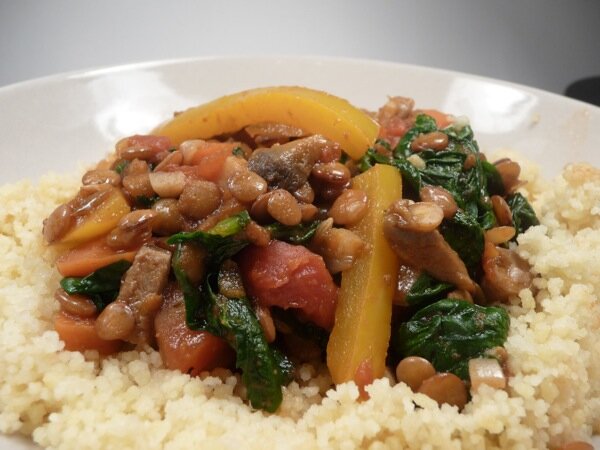 lentil and mushroom tagine