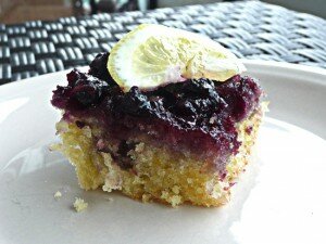 lemon and blueberry upside-down cake