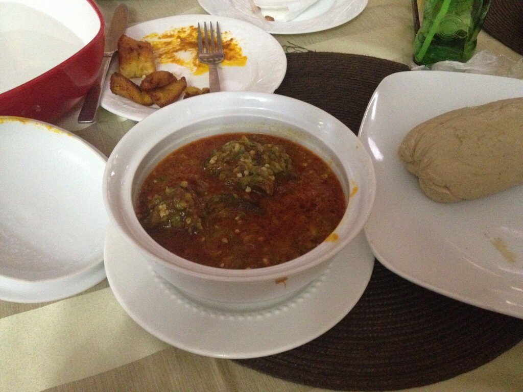 okra stew from jofel restaurant in kumasi, ghana